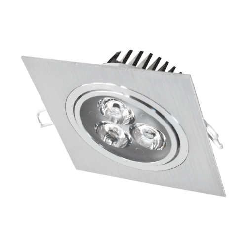 3W metalinis kvadratinis įleidžiamas LED šviestuvas LENS